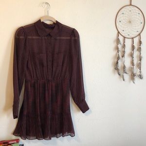 Red and black checkered dress